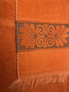 2pc Red Orange Hand Bath Towel Vintage VGC - Picture 1 of 8