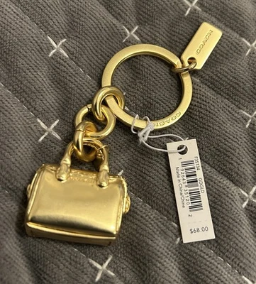 Coach Gold Mini Bennett Bag Charm Key Fob/Ring/Chain F35134 NWT Last One - Image 1 of 3