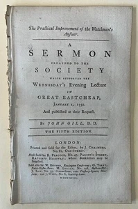 1792 John Gill 'Practical Improvement Of The Watchman's Answer' Baptist Sermon - Bild 1 von 10