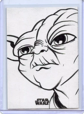 Yoda Topps Star Wars Artist Sketch Card Auto RAM 1/1 - Image 1 of 2