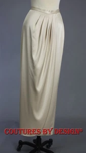 St John Strick flüssiger Satin drapiert Wickel langer Rock Porzellan Größe 2 neu mit Etikett $ 895 - Bild 1 von 2