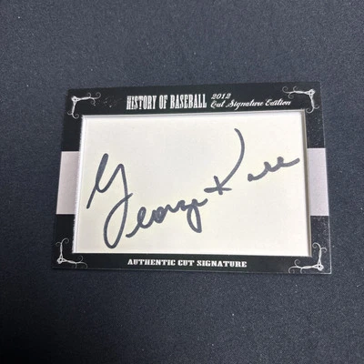 2012 LEAF CUT SIGNATURE George Kell HOF'er HISTORY OF BASEBALL AUTO D. 2009 - Image 1 of 4