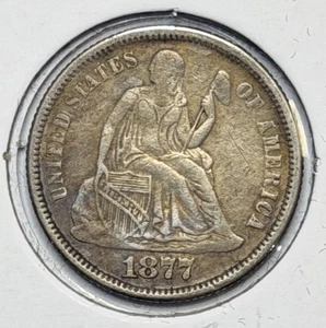 1877 10c Seated Liberty Dime ** KBXQK2358 - Picture 1 of 3