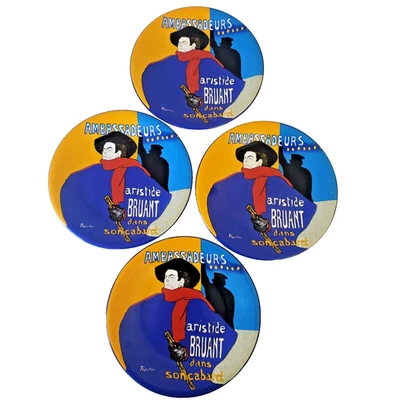 Platos franceses Henri De Toulouse Lautrec 1 juego de 4 disponibles Art Nouveau Foto 1 de 4