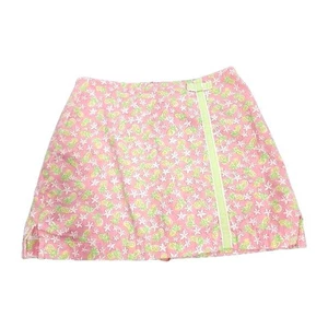 Vtg Lilly Pulitzer Girls Youth 10 Floral Flower Pineapple Bow Skort Skirt Shorts - Picture 1 of 10