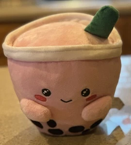 Boba Buddies Pink Plush 10" Kawaii Cute Stuffed Figure 2020 Pre Owned - Picture 1 of 10