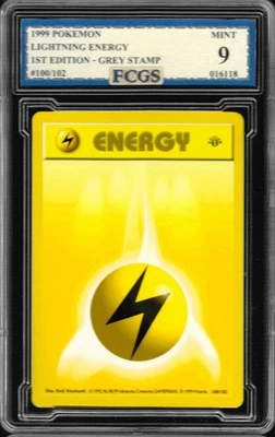 1999 Pokemon 1st Edition Lightning Energy #100 Graded FCGS 9 MINT - Image 1 of 2