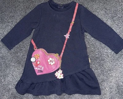 Vestido Marc Jacobs Little Marc Jacobs Bebé Niña Manga Larga Azul Marino Talla 6 Meses Foto 1 de 4