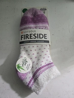 NWT Sofsole Fireside Aloe Vera Infused Cozy Soft Lodge Socks Purple Size 5-10 - Image 1 of 4