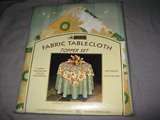 Colorful Fabric Tablecloth Floral Topper Set Round 70" Entertain Party NEW!