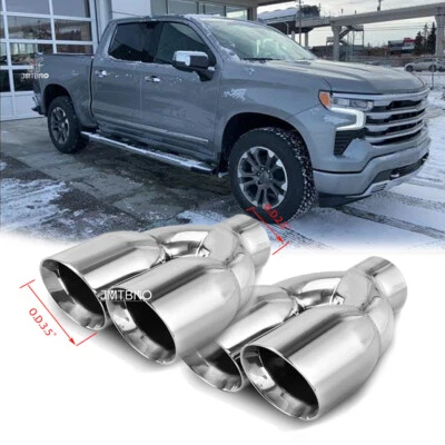 2 puntas de escape soldadas 2,5" entrada doble 3,5" salida para Chevrolet Silverado 1500  Foto 1 de 4