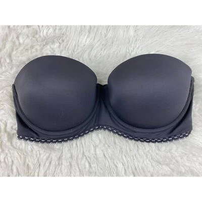 Calvin Klein Women's Size 32D Charcoal Gray Padded Push Up Strapless Bra - Image 1 of 4