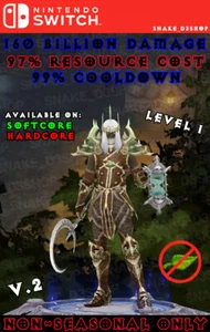 Diablo 3 - Nintendo Switch - Modded Primal - Masquerade V.2 - 164B DMG - 99%CDR - Picture 1 of 5