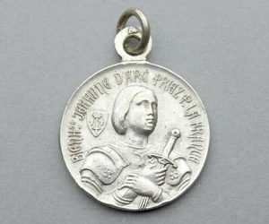 French, Antique Medal. Saint Joan of Arc, Jeanne d'Arc. Pendant. Sword. - Picture 1 of 3