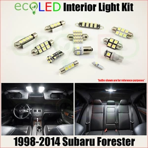 Fits 1998-2014 Subaru Forester WHITE LED Interior Light Package Kit 6 Bulbs - Picture 1 of 12