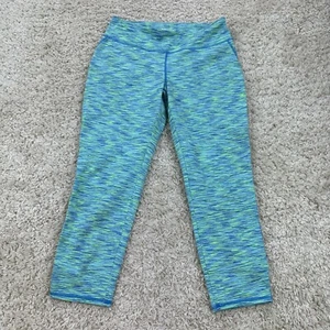 Kirkland Youth Girls Size XL 16 Leggings Cropped Capri Blue Space Dye  - Picture 1 of 6