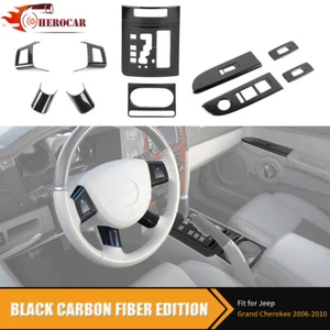 Kit de moldura de cambio de marchas de volante de fibra de carbono para Jeep Grand Cherokee 2006-10 - Imagen 1 de 10