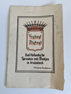 Old Dutch Proverbs with Pens Cross Stitch Vintage Ephemera Patterns Craft Needle - Picture 1 of 6