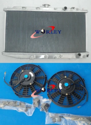 PARA HONDA CRX CR-X 1988-1991 1,5 L 1,6 L CARRERAS ALUMINIO RADIADOR Y VENTILADORES MANUAL Foto 1 de 4