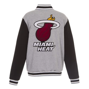 NBA Miami Heat Reversible Full Snap Fleece Jacket JH Design Embroidered Logos - Picture 1 of 6