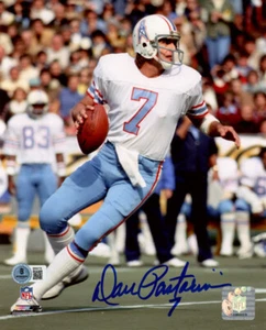 DAN PASTORINI SIGNED AUTOGRAPHED 8x10 PHOTO HOUSTON OILERS LEGEND BECKETT BAS - Picture 1 of 2