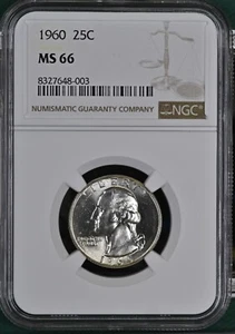 1960 Silver Washington Quarter NGC MS66 - Picture 1 of 2