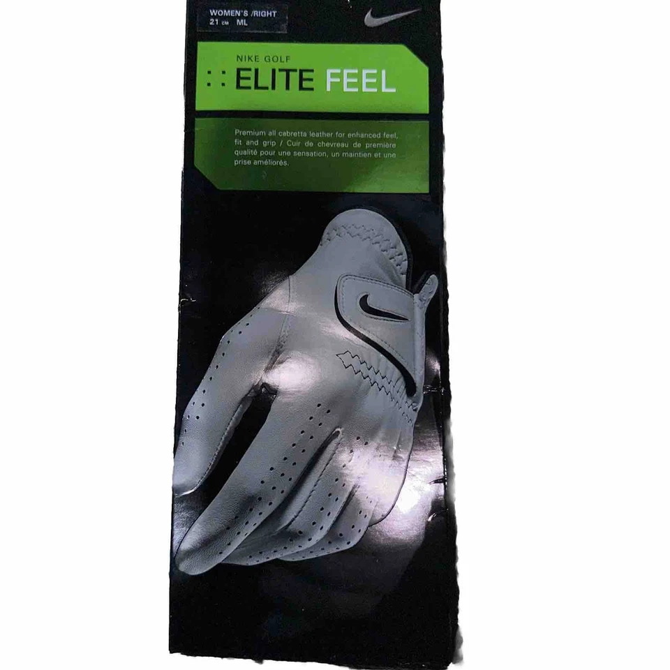 NUEVO Guante de golf Nike Elite Feel para mujer talla regular ML mano derecha 21 cm GG0292-101 Foto 1 de 1