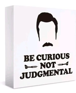 MATou Inspirador Ted Lasso Sé Curioso No Juicios Signo Decoración 5" X 5" Regalo - Imagen 1 de 13
