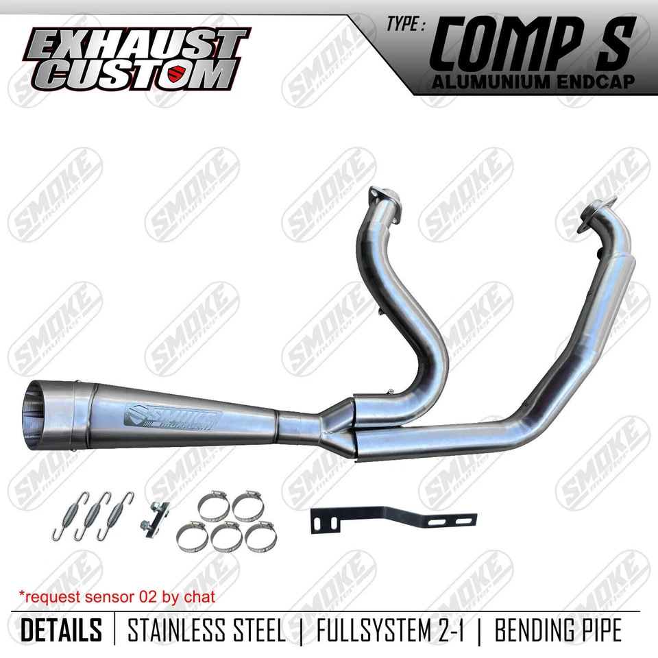 Escape compatível com Harley Davidson FATBOY 2000-2022, tampa de extremidade de alumínio,... - Imagem 1 de 4