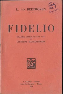 LIBRETTO D'OPERA L. VAN BEETHOVEN FIDELIO BARION 1931 - Bild 1 von 1