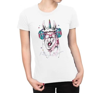 1Tee Damen T-Shirt Follow your Dreams Lama Einhorn - Bild 1 von 5