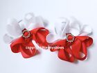 Hand Made School Bows Red And white