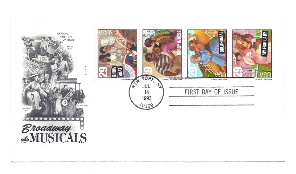 2770a 29c Broadway Musicals pane, monarch Artcraft  FDC - Image 1 of 1