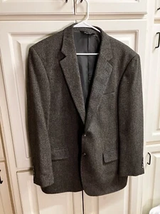 Jos A Bank 42R Brown Houndstooth Plaid CAMELHAIR Flannel SportCoat Blazer Jacket - Picture 1 of 11