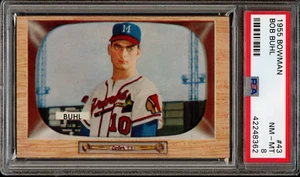 BB - 1955 Bowman - #43 - Bob Buhl - PSA 8 - NM-MT - Picture 1 of 2