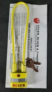 Ruger Factory Issue Shot Lock Yellow Cable Gun Lock w/2 Keys Safety 12" Total