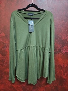 New with tags !Women's Size 2XL XXL. Moss Green Top Poly Rayon Blend-md03 - Picture 1 of 4