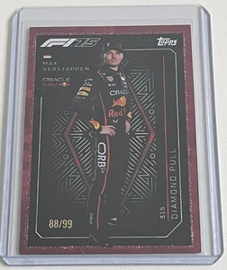 Topps  🇮🇳 Turbo Attax F1 2025 #315 Max Verstappen Diamond Pull Cranberry 88/99 - Picture 1 of 1