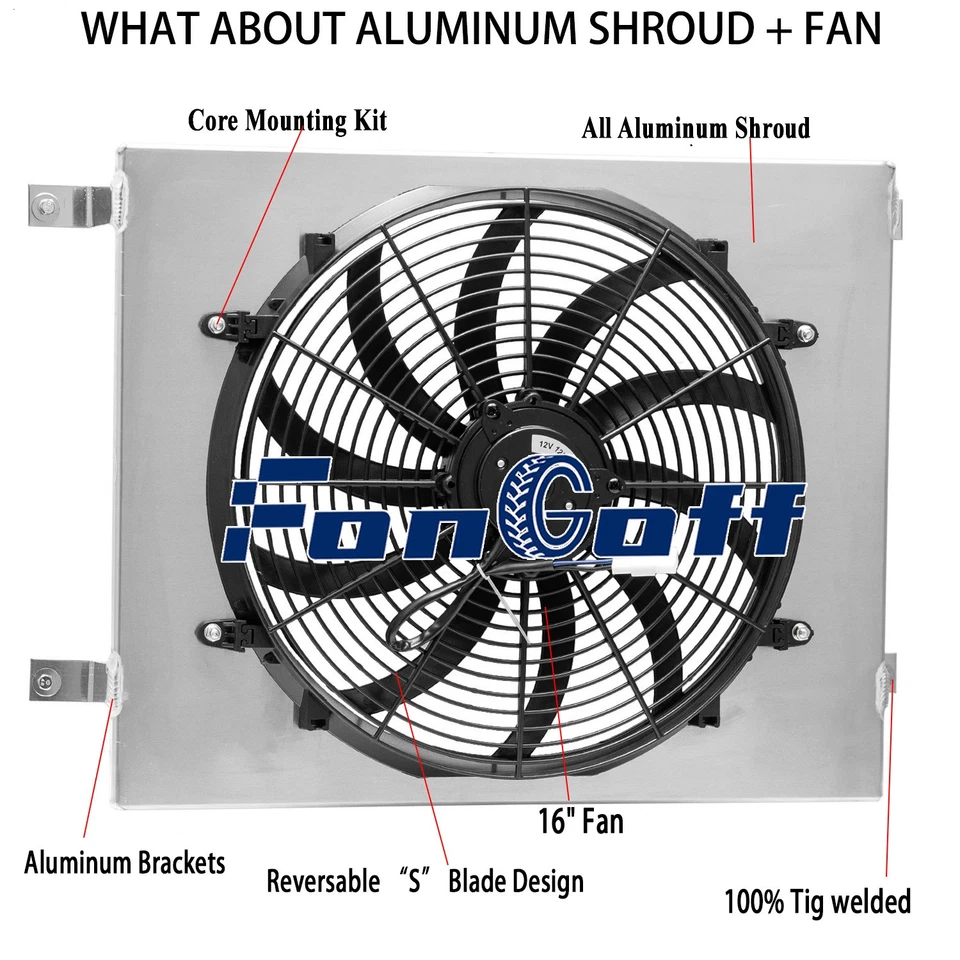 Aluminum-Shroud Fan For 1963-1969 Dodge Charge Plymouth Belvedere Fury 1964 1968 Foto 1 de 4