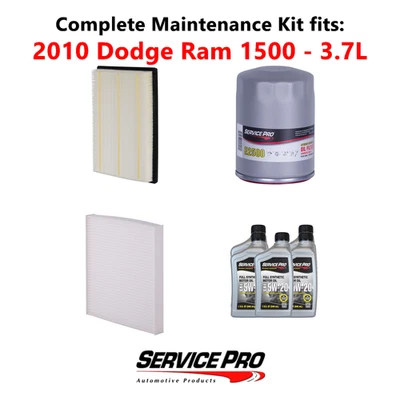 2010 Dodge Ram 1500 3.7L Complete Oil, Air & Cabin Filter Kit (5W-20) Foto 1 de 4