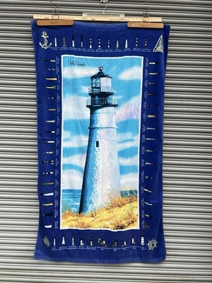 Toalla de playa vintage faro Gulf Shores AL jerez algodón Mfg faros EE. UU. Foto 1 de 4