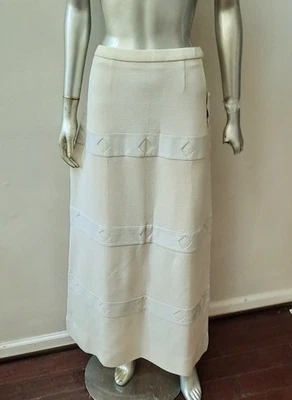 NWT VTG KNIT A LINE 90s Y2K HORIZONTAL PATENT LEATHER STRIPES DIAMOND SKIRT 19 - Image 1 of 4