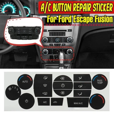 For Ford Escape Fusion Heater AC Climate Control Button Repair Decal Stickers — 第 1/4 张图片