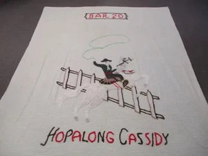 Vintage Hopalong Cassidy Vintage Western 50er Jahre Chenille Decke/Tagesdecke - Bild 1 von 9