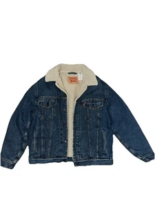 Vintage Levi’s Sherpa Lined Trucker Denim Jacket Men’s Size Large Blue Jean - Picture 1 of 7