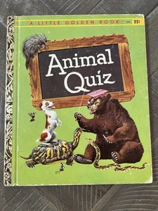 1960 Little Golden Book #396 ANIMAL QUIZ 1st Edition “A” printing - Picture 1 of 11