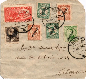 Tánger (Marruecos Español) 1935 fragmento cubierta a Algeciras AMB MARÍTIMO 2 MAYO 35 - Imagen 1 de 2