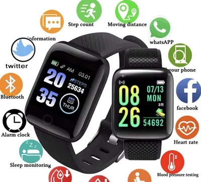 SMARTWATCH SmartBand per  ANDROID DONNA UOMO notifiche APP FITNESS NUOVO Sport - Immagine 1 di 4