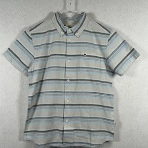 Quicksilver Big Boys Small 10 ButtonUp Short Sleeve Oxford Stripe Woven NWT - Picture 1 of 6