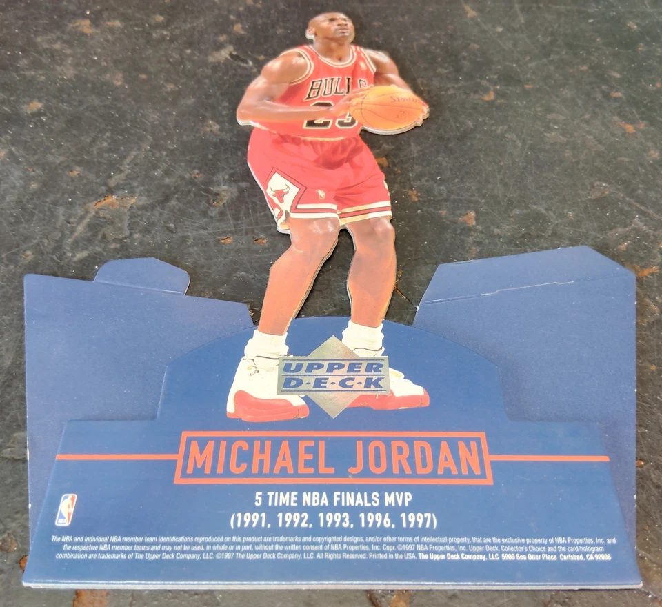 Michael Jordan Chicago Bulls Upper Deck 11” Finals MVP Cardboard Cut Out 97-98 - Image 1 of 1